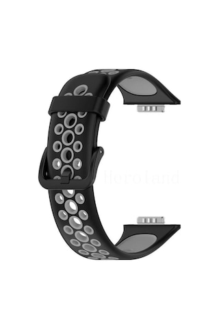 Newface Huawei Watch Fit 2 Spor Delikli Kordon Semeglbl - 47 - Siyah-gri