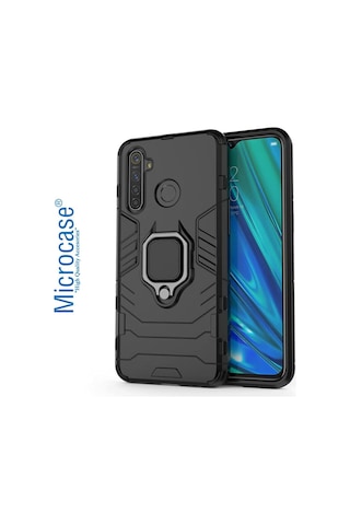 Realme 5 Pro Batman Serisi Yüzük Standlı Armor Kılıf - Siyah