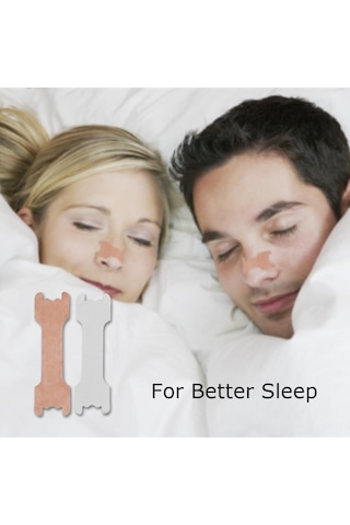 Mufunye Bej Renkli 50 Adet Non-woven Malzemeden Üretilmiş Horlama Önleyici Bant, Yaklaşık 7x5.5x1.3cm Boyutunda