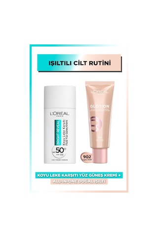 L'Oréal Paris Koyu Leke Karşıtı Yüz Güneş Kremi SPF50+ 50 ML + All-in-One Doğal Işıltı 40 ML