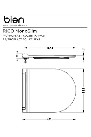 Rico Monoslim Yavaş Kapanan Proplast Klozet Kapağı