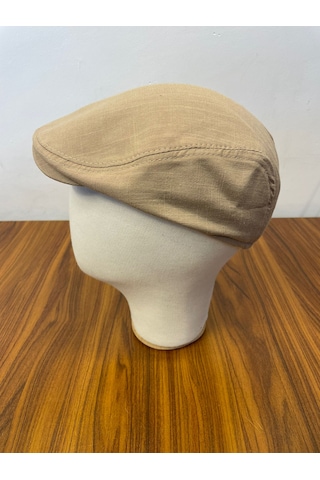 Hamze Peaky Blinders Tommy Shelby Spor Model Keten Kasket Şapka Bej