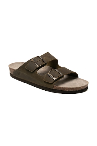 Terlik Erkek Hawaıı G105996 Genuins Oiled Leather Kaki Oiled Leather Kaki