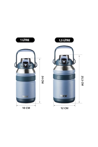 Tkk Çelik Termos 1000ml Mavi