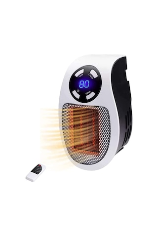 Symbee Taşınabilir Hızlı Isıtıcı - 500w Mini Sessiz Fanlı Priz Üstü Isıtıcı, Uzaktan Kumandalı