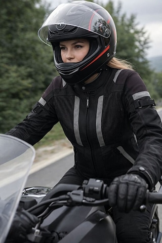 Tech90 Vecton Kadın 4 Mevsim Korumalı Kevlar Motosiklet Montu