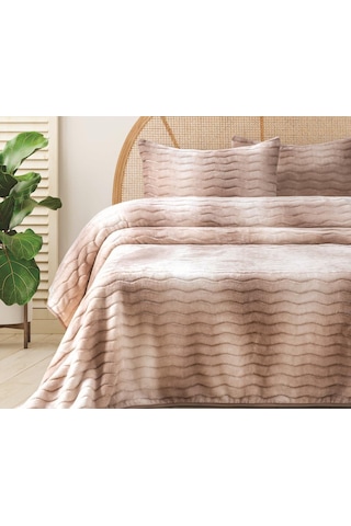Merinos Dream Home 3 Parça Battaniye Seti Bej Bej