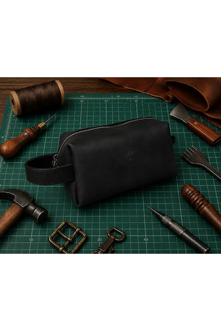 Vintage Leather Craft Hakiki Deri Erkek Çantası 1091 Sıyah