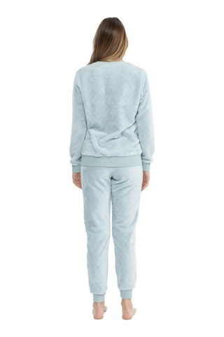 U.S. Polo Assn. U.s Polo Assn. 17080 Kadın Uzun Kollu Welsoft Paçası Lastikli Pijama Takım-açıkmavi Mavi