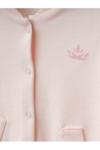 Kız Bebek Pamuklu Organik Bomber Ceket-16176 Çok Renkli