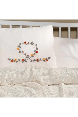 Kanz Bebek Waffle Müslin Nakışlı Pike Knz-021 Little Heart Little Heart