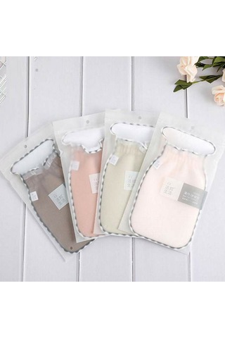 Xiyyadms Pembe Eldiven Tipi Banyo Eldiveni, Bitki Lifli İki Yönlü, Kalın, Geri Temizleme, Esnek Açık, 22.5x14 Cm Pembe