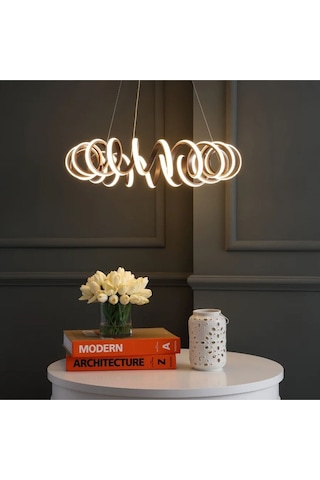 Marmaris / 3 Renkli / Sarkıt Avize / Klasik / 60 Cm / Antrasit Ka Antrasit