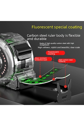 Skycity 7.5m Kaliteli Seramik Bant Ölçücü, Çift Taraflı Ölçekli, Otomatik Kilitleme, Ev Ve Profesyonel Kullanım, Dayanıklı Ve Sert Malzeme Diğer
