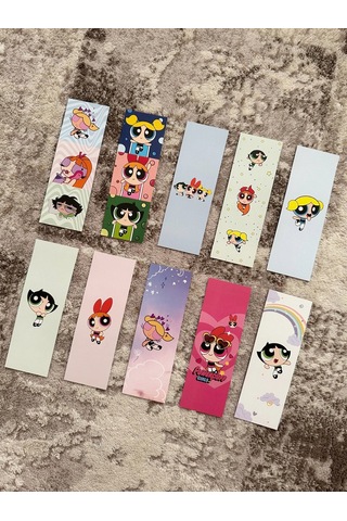 Powerpuff Girls Tasarım 10 Adet Kitap Ayraç Seti Pytkayrac137