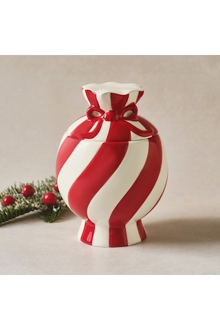 Karaca New Year Yılbaşı Candy Twist Saklama Kabı 540 Ml Kırmızı