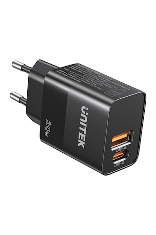 Unitek 20w Hızlı Şarj Adaptörü 1 Usb-c 1 Usb-a P1124abk-eu