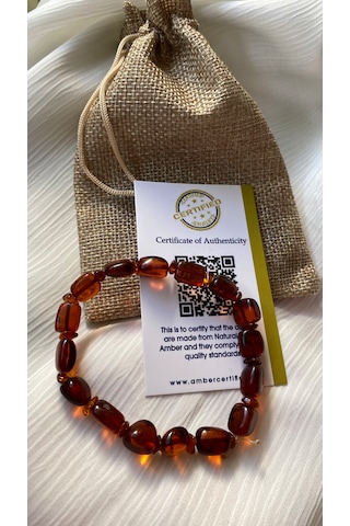 Sertifikalı Damla Kehribar Yetişkin Bileklik Çok Renkli