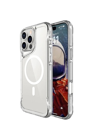 Apple Uyumlu iPhone 16 Pro Kılıf Eğimli Kamera Dizayn Magsafe Şarj Sert Şeffaf Silikon