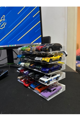 Hot Wheels Uyumlu 30 Araçlık Stand 1/64 Beyaz