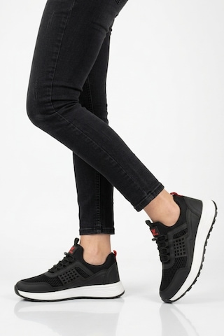 Walkway Motano G Siyah-beyaz Fileli Hafif Esnek Unisex Spor Ayakkabı SİYAH-BEYAZ
