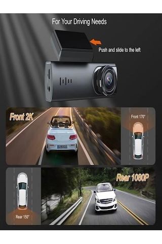 Tr 4k Çift Kamera Araç Içi Dash Cam Ön Arka Kayıt, Wifi,gece Görüş,g-sensör,park Modu,140 Geniş Açı
