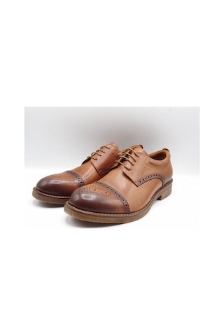 King Shoes Kışlık Oxford Model Au03 Taba Ayakkabı