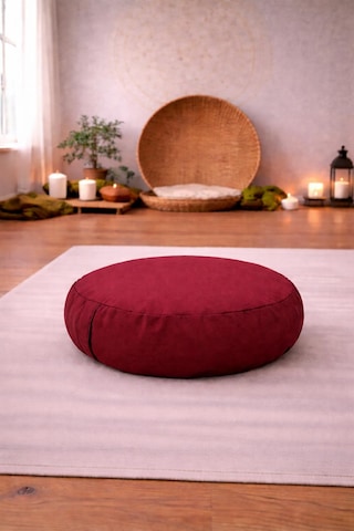Yuvarlak Zafu Meditasyon Minderi & Bolster Minderi İkili Yoga Meditasyon Minder Seti Bordo
