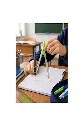 Pembe Metal Pergel Kurşun Kalemli 1 Adet Maped Study 119410 Pergel Matematik Geometri Mimari Proje Teknik Çizim