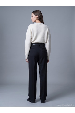 Dilvin 72801 Kemerli Pilili Pantolon-siyah