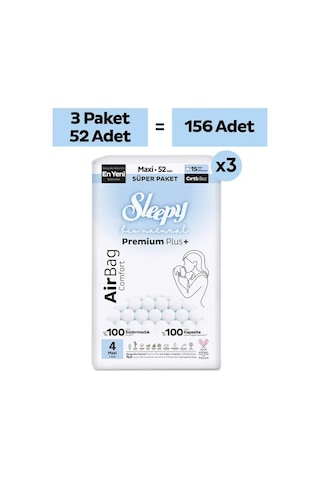 Sleepy Bio Natural Premium Plus Airbag Comfort Mega Paket Bebek Bezi 4 Numara Maxi 156 Adet