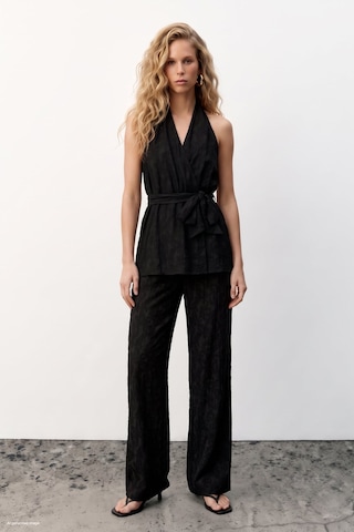 Sateen Lily Bluz - Siyah-137704