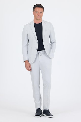 İmza Gri Gofreli Mono Yaka Esnek 6 Drop Slim Fit Classic Takım Elbise 1001250117 Gri