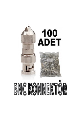 100 Lü A Kalite Metal Bnc Konnektör -paslanmaz - Oksitlenmez - Güvenlik Kamerası Sistemleri