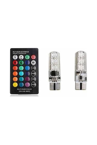 Uzaktan Kumandalı 18 Led Renk Değiştiren T10 Çakarlı Park Ampulu N11.1331