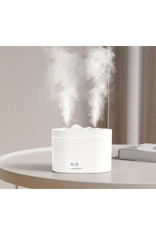 H2o Humidifier 800ml Ultrasonik Hava Nemlendirici Buhar Makinesi Double Spray Aroma Difüzörü 001