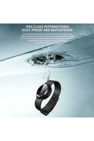 Hangfox Q9 Ultrasonik Sinek Kovucu Bileklik - Su Geçirmez, 7 Gün Kullanim Süresi, Çocuk-yetişkin-hamile Uyumlu Dış Mekan Viskonlu Saat Siyah-mor