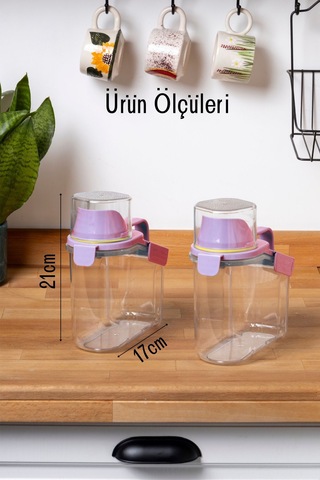 Contalı Sızdırmaz Erzak Saklama Kabı / 1100 Ml / Pembe - Tekli Pembe
