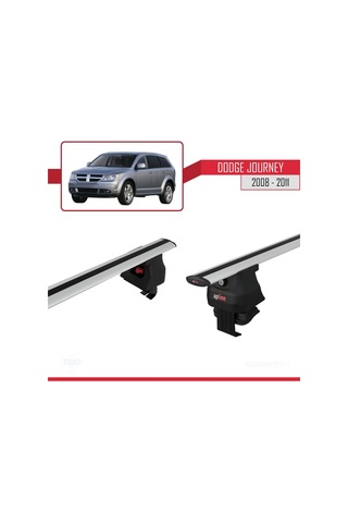 Dodge Journey 2008-2011 Arası İle Uyumlu Ace-4 Ara Atkı Tavan Barı Gri