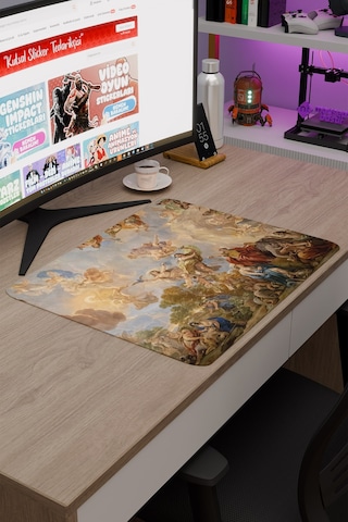 Ortaçağ Sanat Kaymaz Dikişli Kauçuk Oyuncu Mousepad V2 - 48x40 Xl Gaming Mouse Pad Fare Altlığı