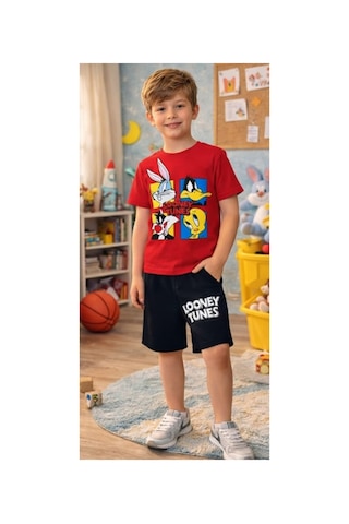 Kidsmadamiko Erkek Çocuk %95 Pamuklu Pamuk-elastan Takım - 1. Kırmızı