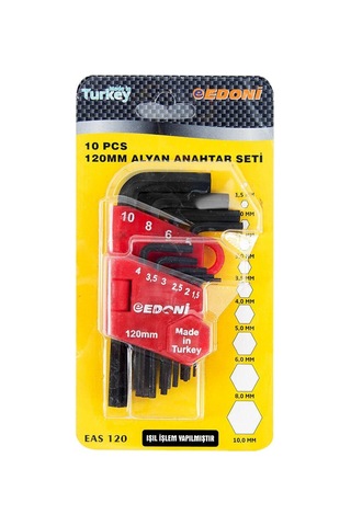 Alyanseti Allen Anahtar Takımı 120 Mm 10 Parça Kilitli Takım Cihaz Tamiri Teknik Set