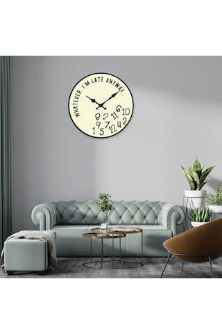 Homyl Duvar Dekoratif Saat Ev Asma İç Mekan Yatak Odası Oturma Bej