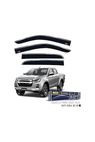 Isuzu D-max 2021- Sonrası Kromlu Cam Rüzgarlığı Niken 4'lü Set