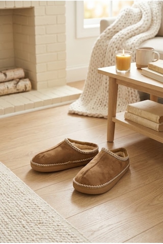 Relaxa Kadın Peluş Ev Terliği, Yumuşak Kürklü,yumuşak Tabanlı, Sıcak Kışlık Terlik Taba