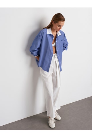Dilvin 72189 Kemerli Pantolon-beyaz Beyaz