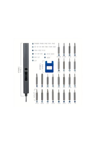 Tcherchi UD19744 28 In 1 Arada Elektrikli USB Hızlı Şarj Tornavida Seti