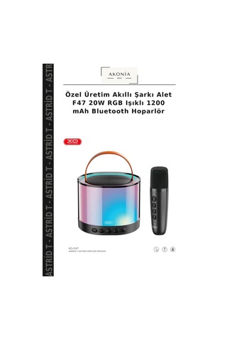 Özel Üretim Akıllı Şarkı Alet F47 20w Rgb Işıklı 1200 Mah Bluetooth Hoparlör
