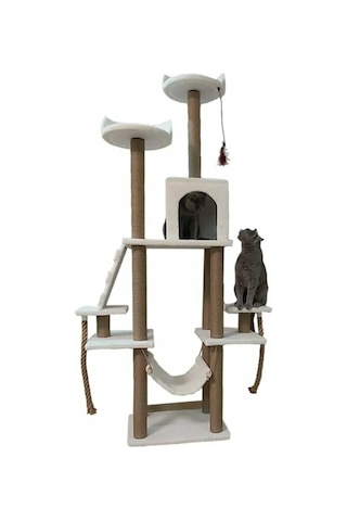 Pethomealpi Şato Çok Katlı Yuvalı Kedi Tırmalama ve Oyun Platformu 30 x 30 x 30 CM