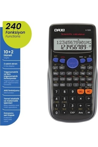Daxi X-500 240 Fonksiyonlu Bilimsel 12 Hane Hesap Makinesi
